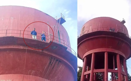 Youth of the Berojgar Sangh climbed on the water tank to demand their demands, hunger strike is continuing for 9 days