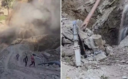 Watch : Terrifying video of landslide on Helang-Marwari bypass