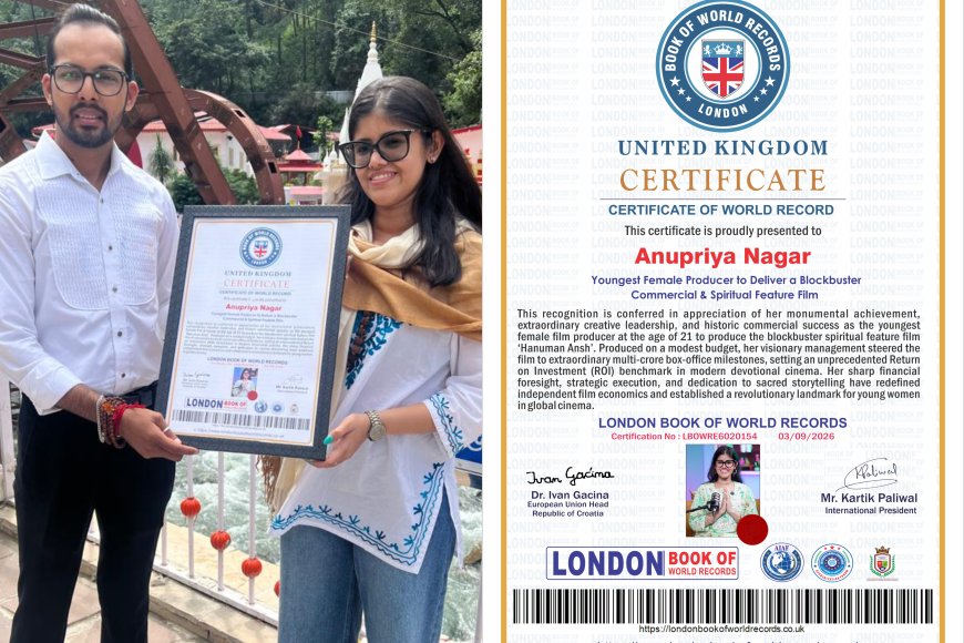 World Record Certificate Awarded at Kainchi Dham: Kartik Paliwal Congratulates Producer Anupriya Nagar as ‘Hanuman Ansh’ Hits ₹200 Crore