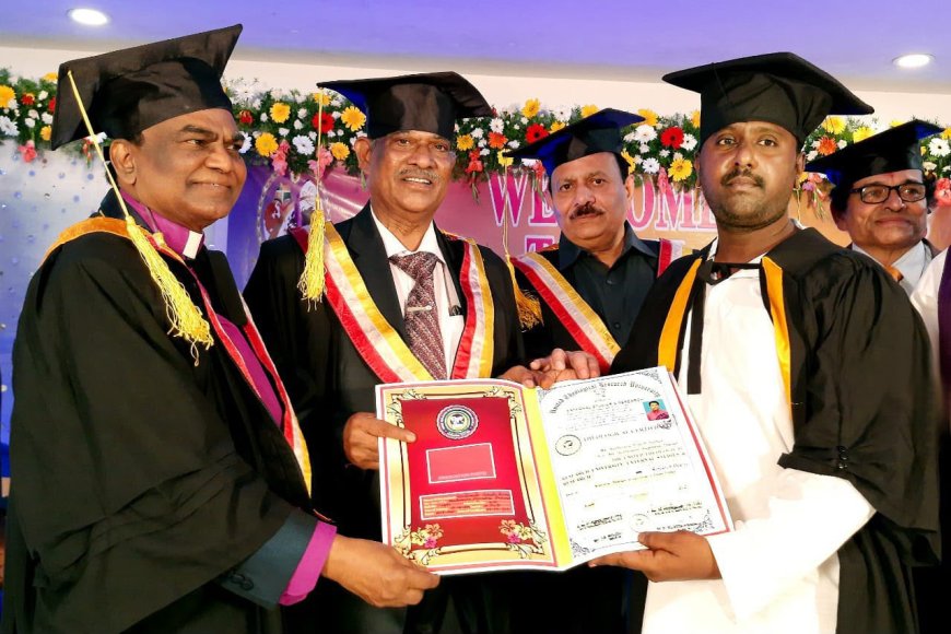 Vidwan Dr. Kocharla Suresh Kumar Guruvu Gaaru Conferred with Honorary Doctorate for Contributions to Ancient Indian Sciences and Spiritual Research