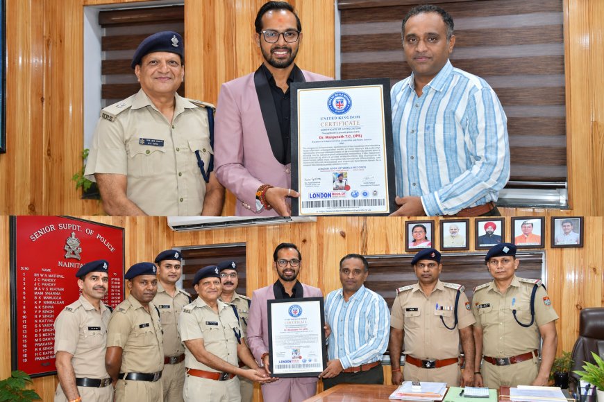 London Book of World Records International President Kartik Paliwal Honors SSP Dr. Manjunath T.C. for Exceptional Administrative Leadership